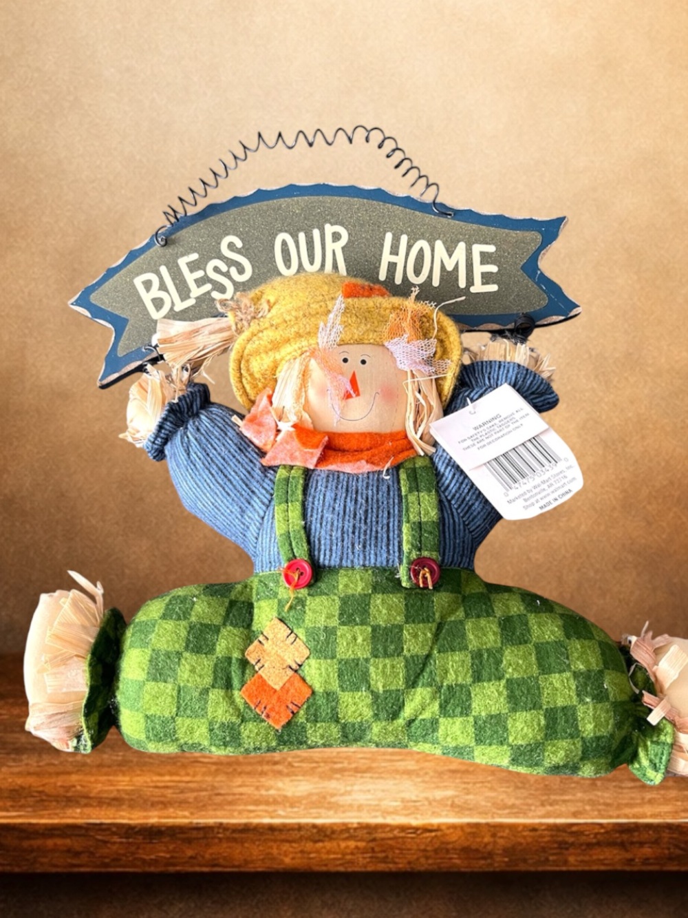 Fall Scarecrow Wall Decor Set Welcome & Bless, Farmhouse Style - Picture 3 of 12